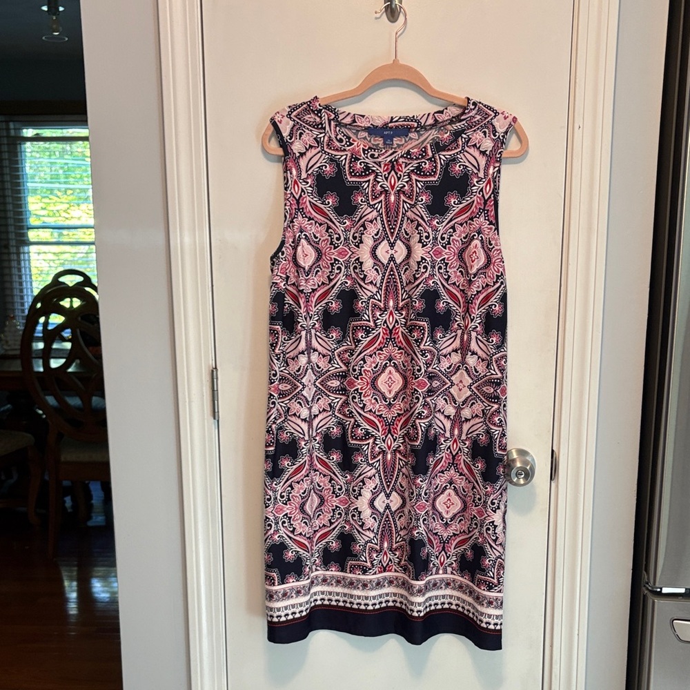 Apt. 9 Pink and Navy Midi Dress